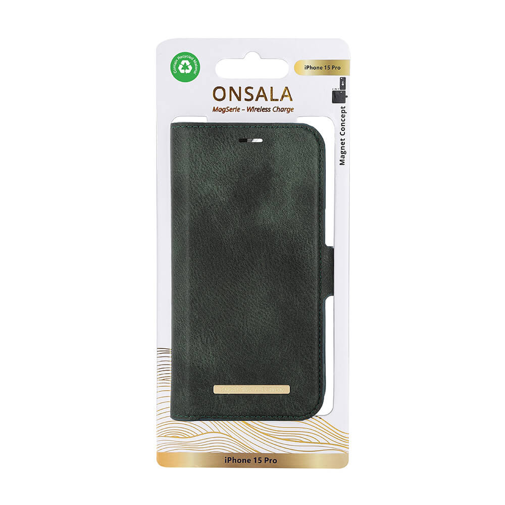 Onsala Wallet Case Eco 2 Card Slots MagSeries Dark Green - iPhone 15 Pro – image 2