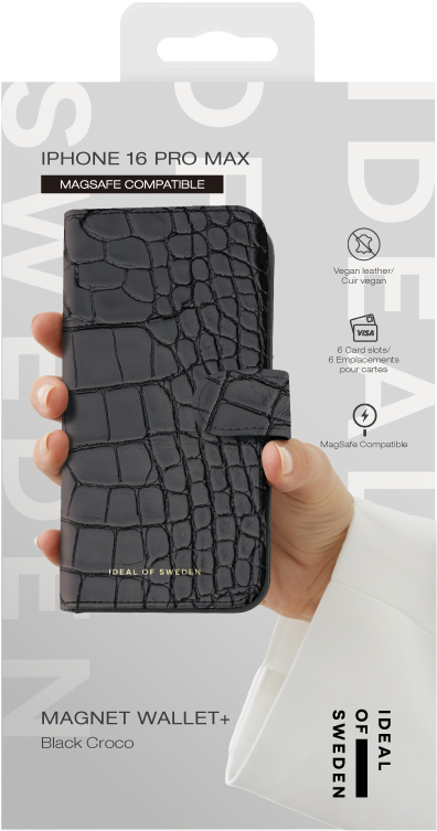 iDeal of Sweden Magnet Wallet+ MagSafe iPhone 16 Pro Max Black Croco – image 5