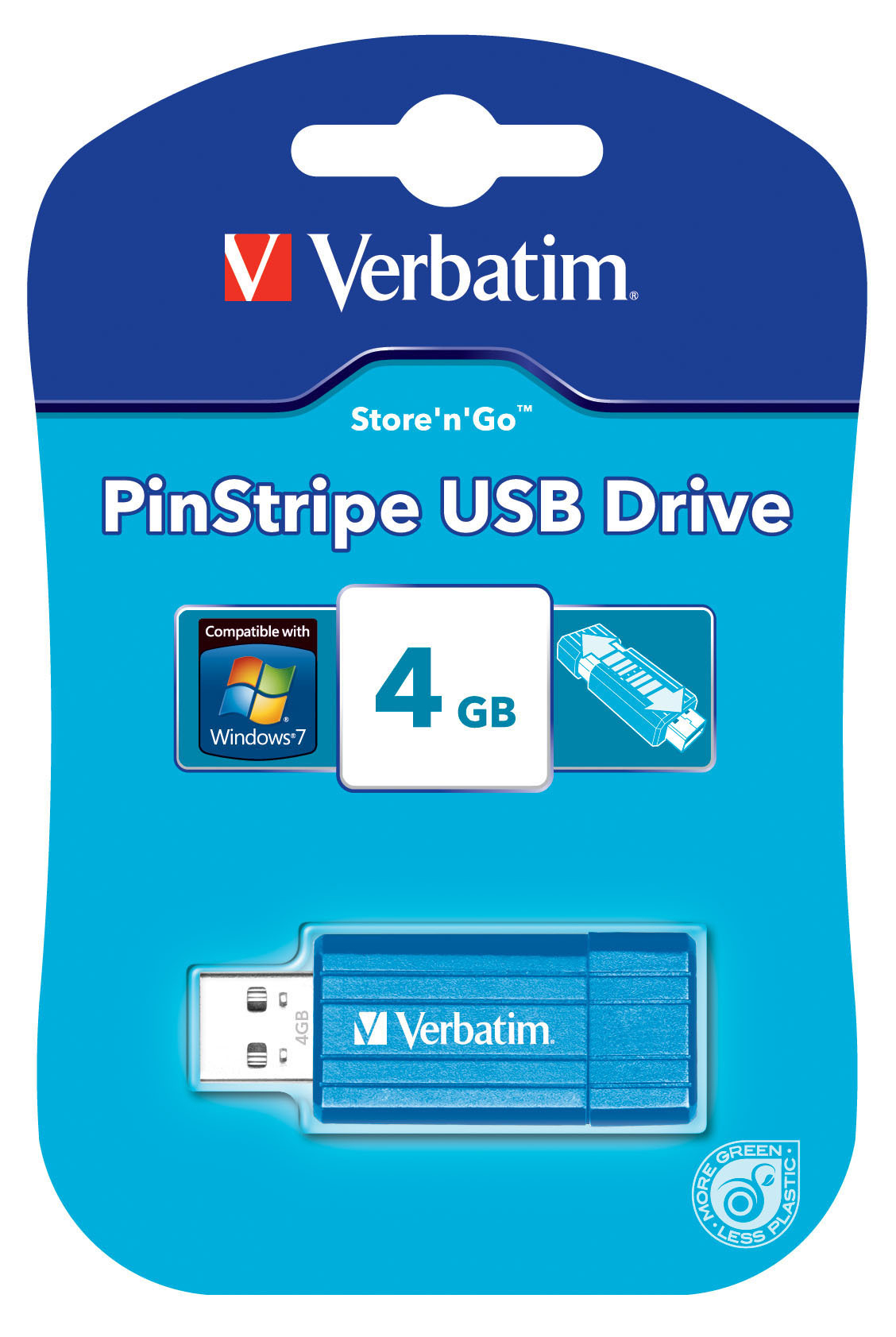 Verbatim PinStripe USB Drive 4GB - Caribbean Blue – image 2