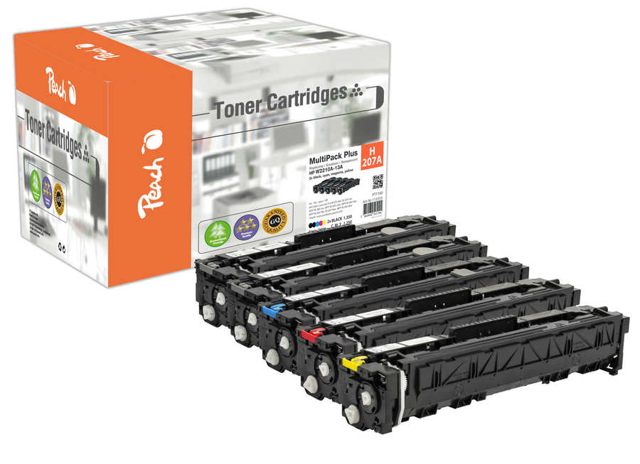 Peach 112353 toner cartridge 5 pc(s) Compatible Black, Cyan, Magenta, Yellow