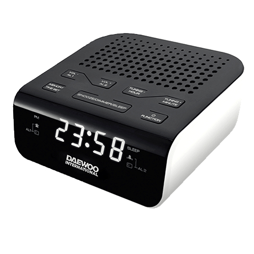 Daewoo DCR-46W Clock Digital Black, White