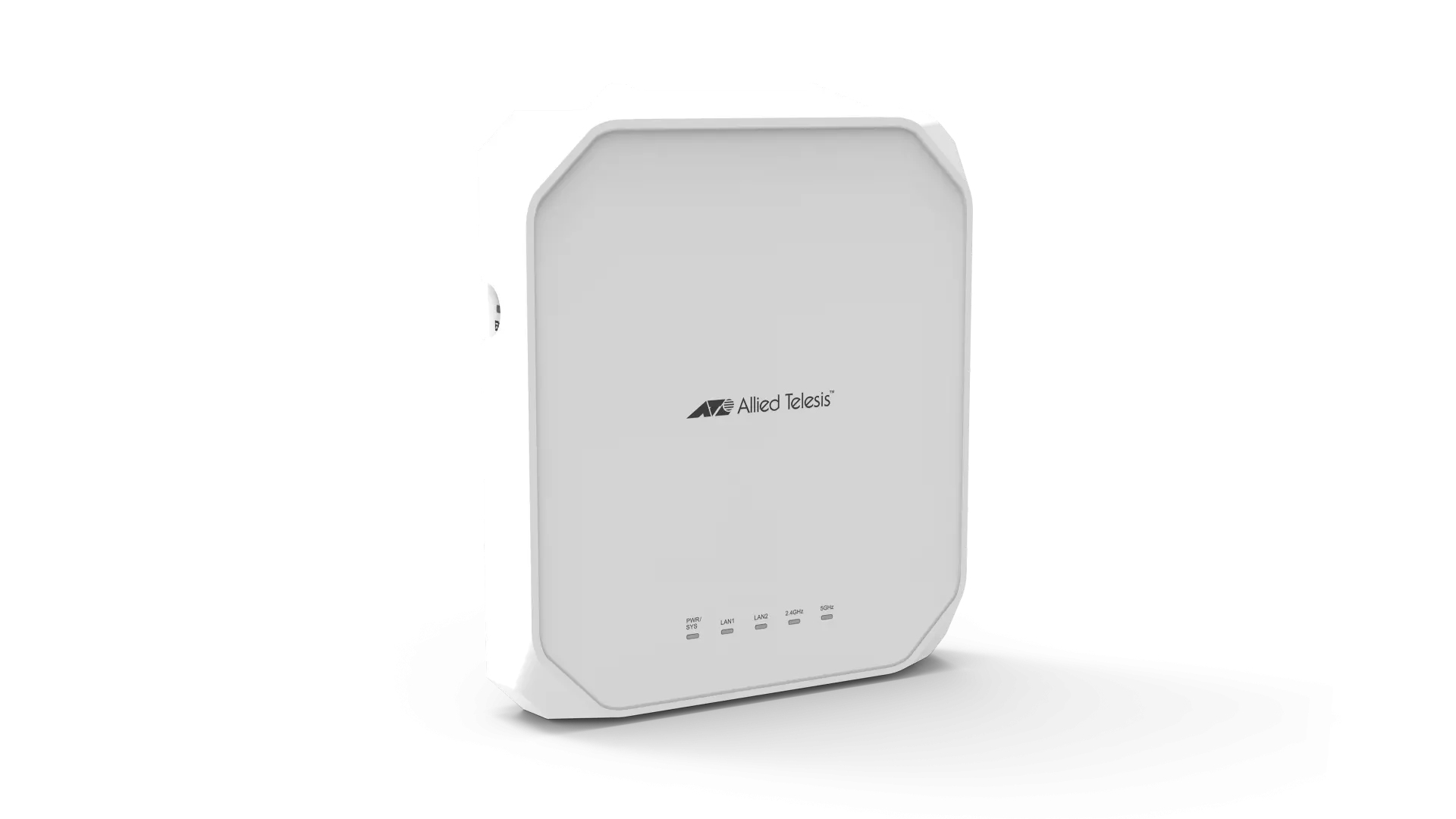 IEEE 802.11ax wireless access point with dual band radios and embedded antenna. This model supports Wi-Fi 6 technology with 8 spatial streams for 5GHz band. AC power adapter not included.