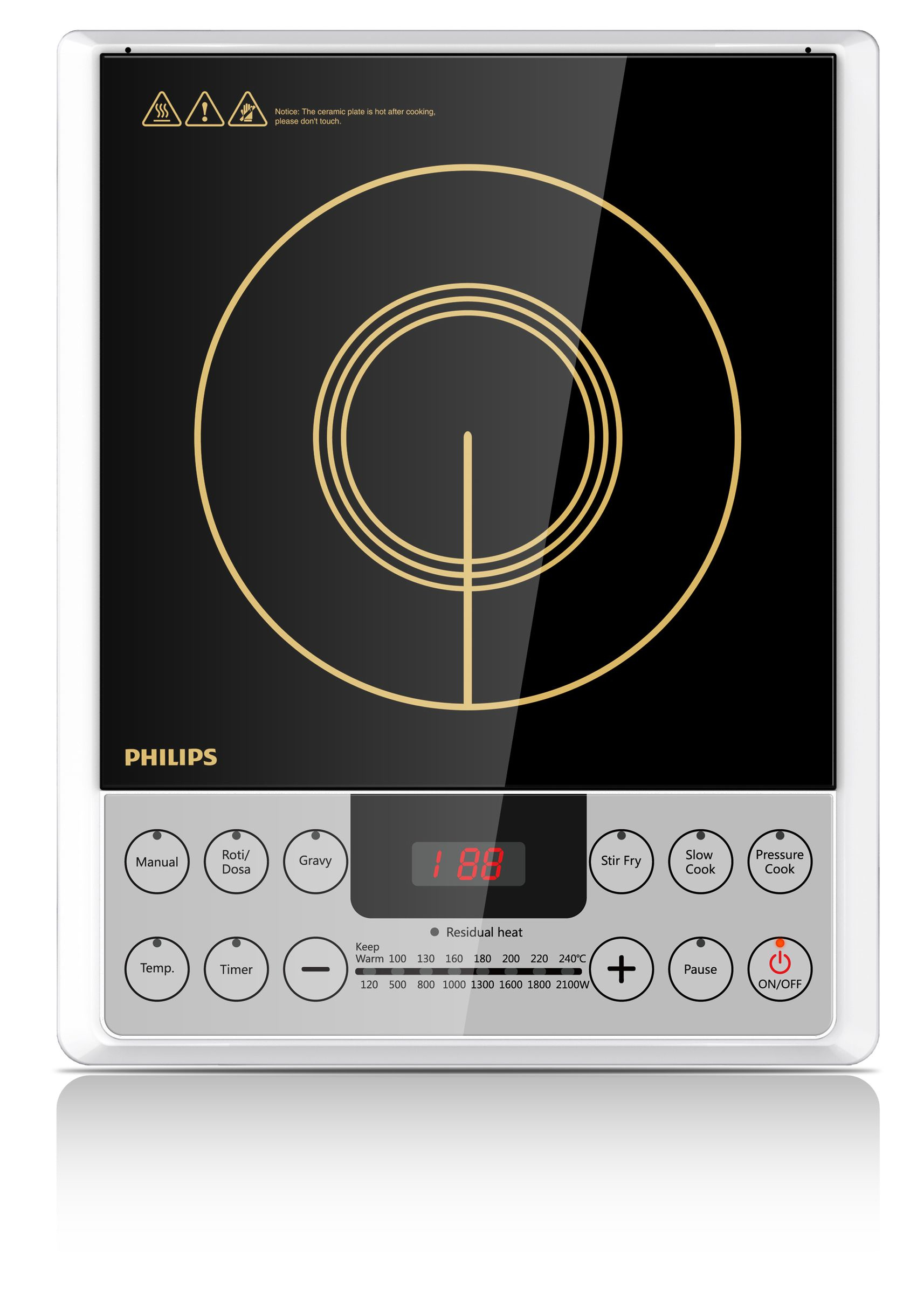 Philips Daily Collection HD4929/00 hob Black Countertop Zone induction hob 1 zone(s)