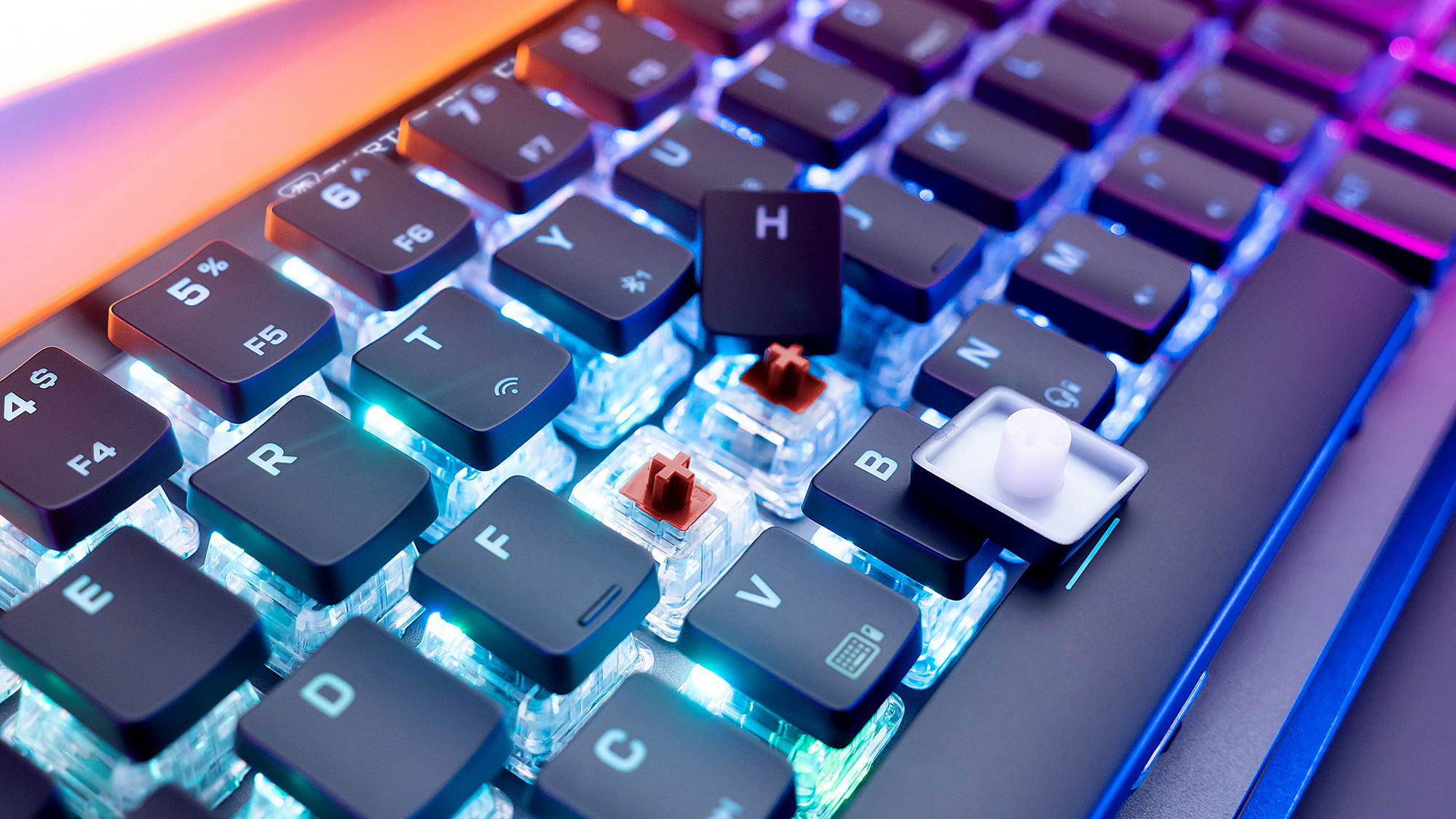 Vulcan II Mini Air – Optisch-mechanische kabellose Gaming-Tastatur (65%), anpassbare RGB-Beleuchtung, abnehmbares Kabel, Smart Keys, Aluminiumplatte – Schwarz