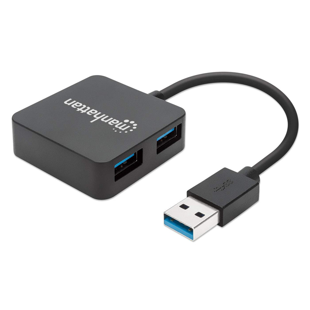 Manhattan USB-A 4-Port Hub, 4x USB-A Ports, 5 Gbps (USB 3.2 Gen1 aka USB 3.0), USB powered (no external power supply required). Fast charging: 1 port up to 0.9