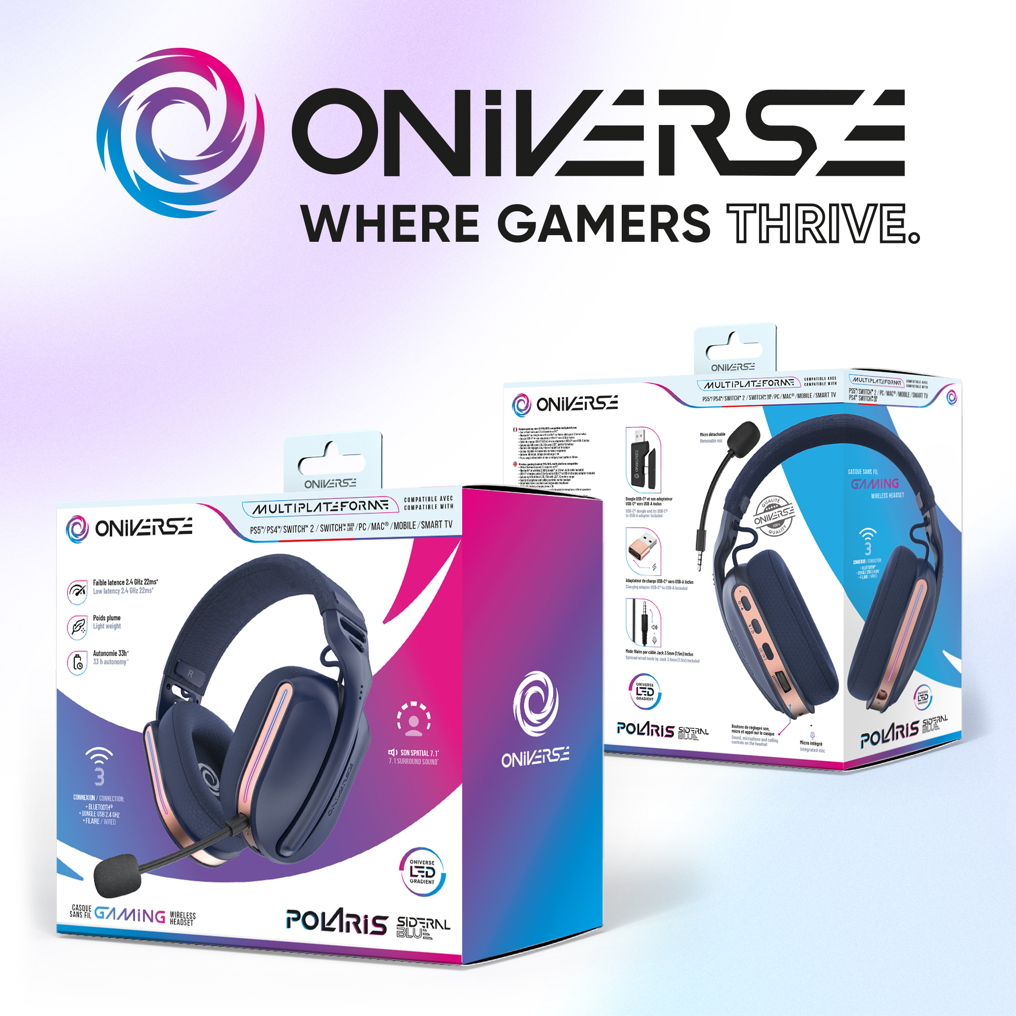 Oniverse Wireless Gaming Headset Polaris - Sideral Blue (Multiplatform) – image 8