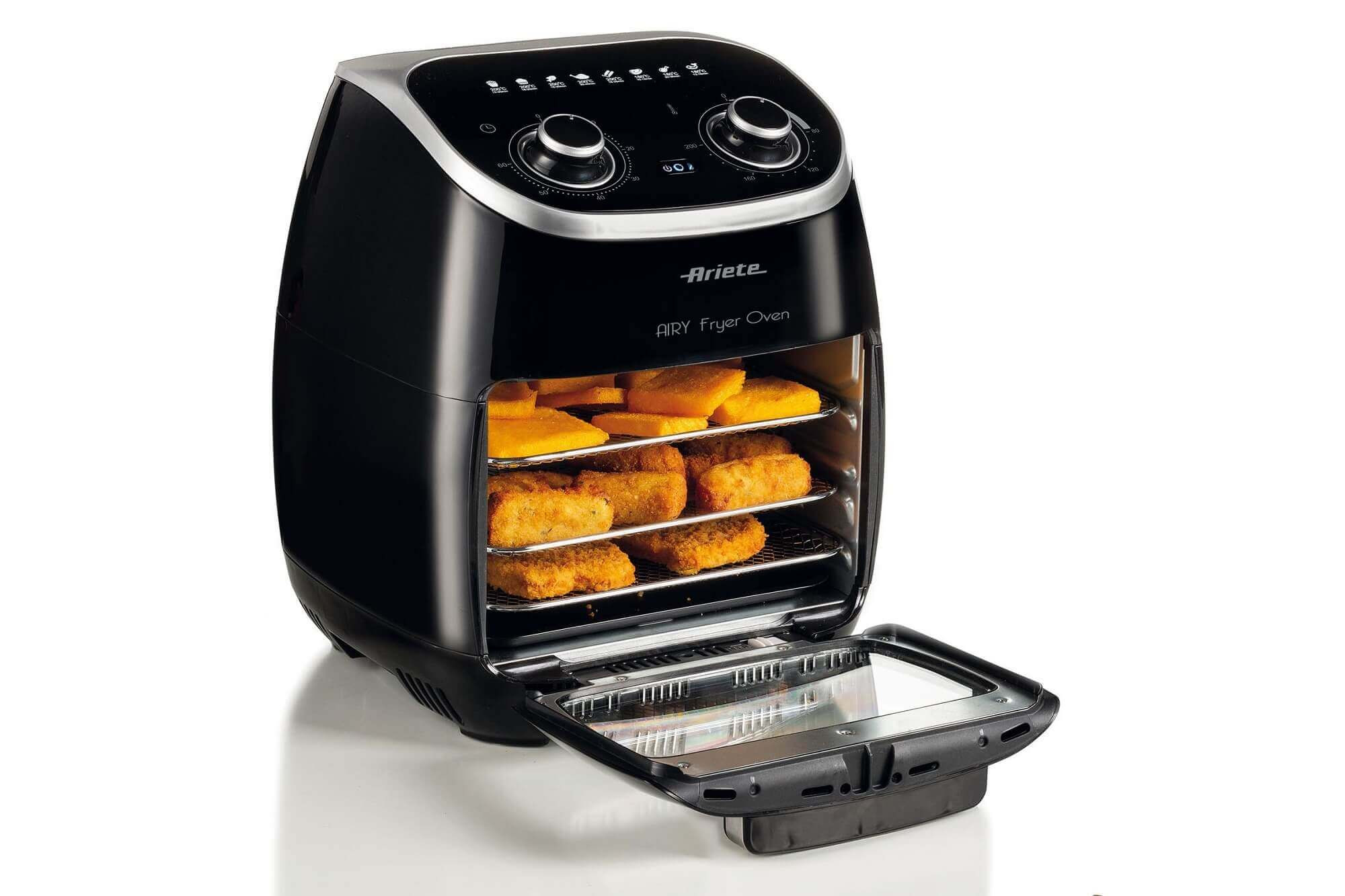 Ariete 4619 Airy Fryer Oven - Air Fryer and Electric Oven with Rotisserie - Rotating Basket - Dryer - 2000 Watt - 11 Liters - Steel – image 3