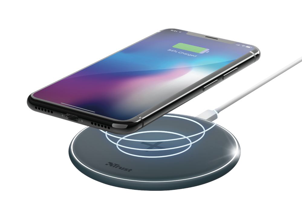 Trust 23864 mobile device charger Smartphone Blue AC, USB Wireless charging Fast charging Indoor – image 1