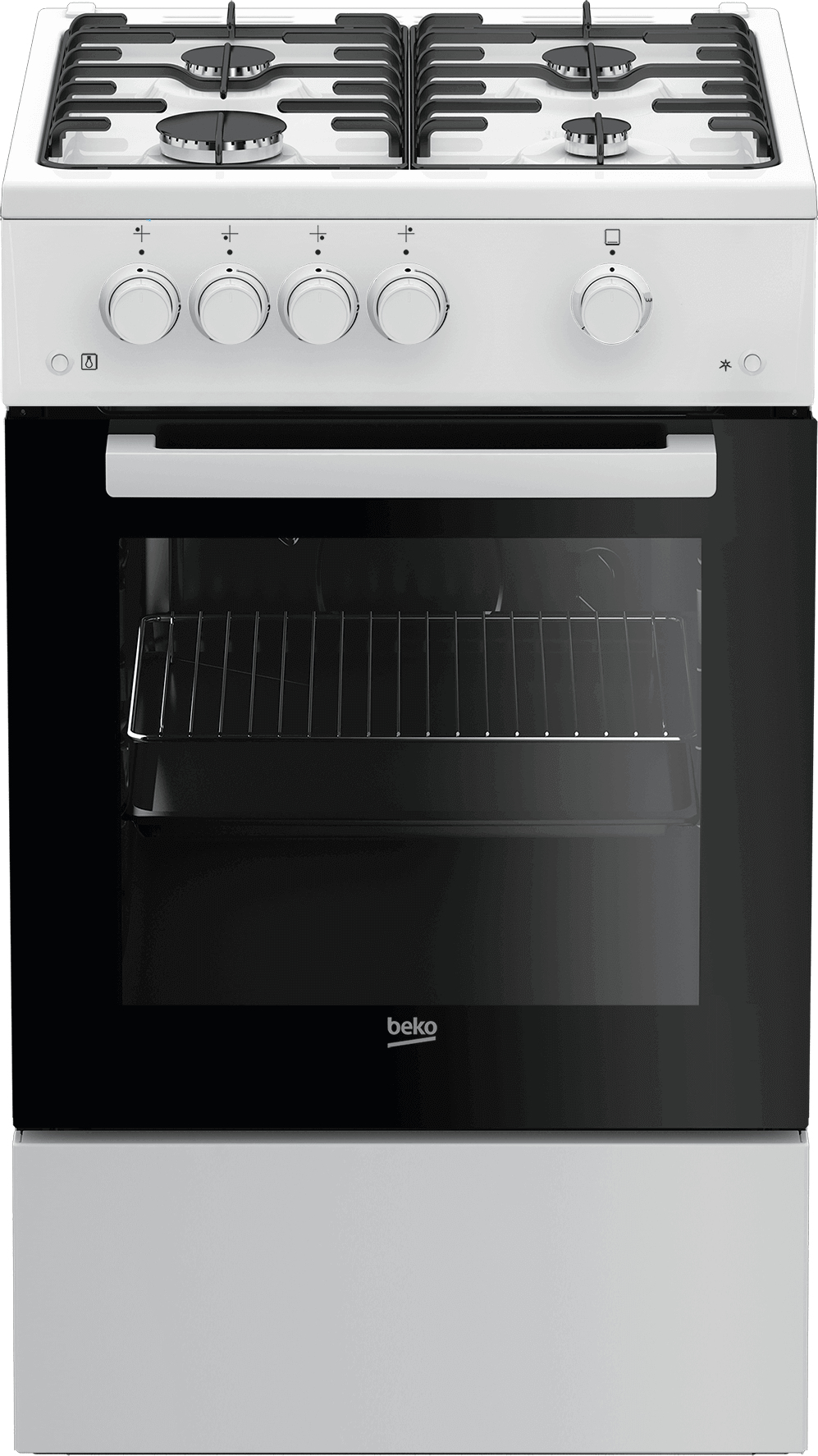 Beko FSG62010DW cooker Freestanding cooker Gas Black, White