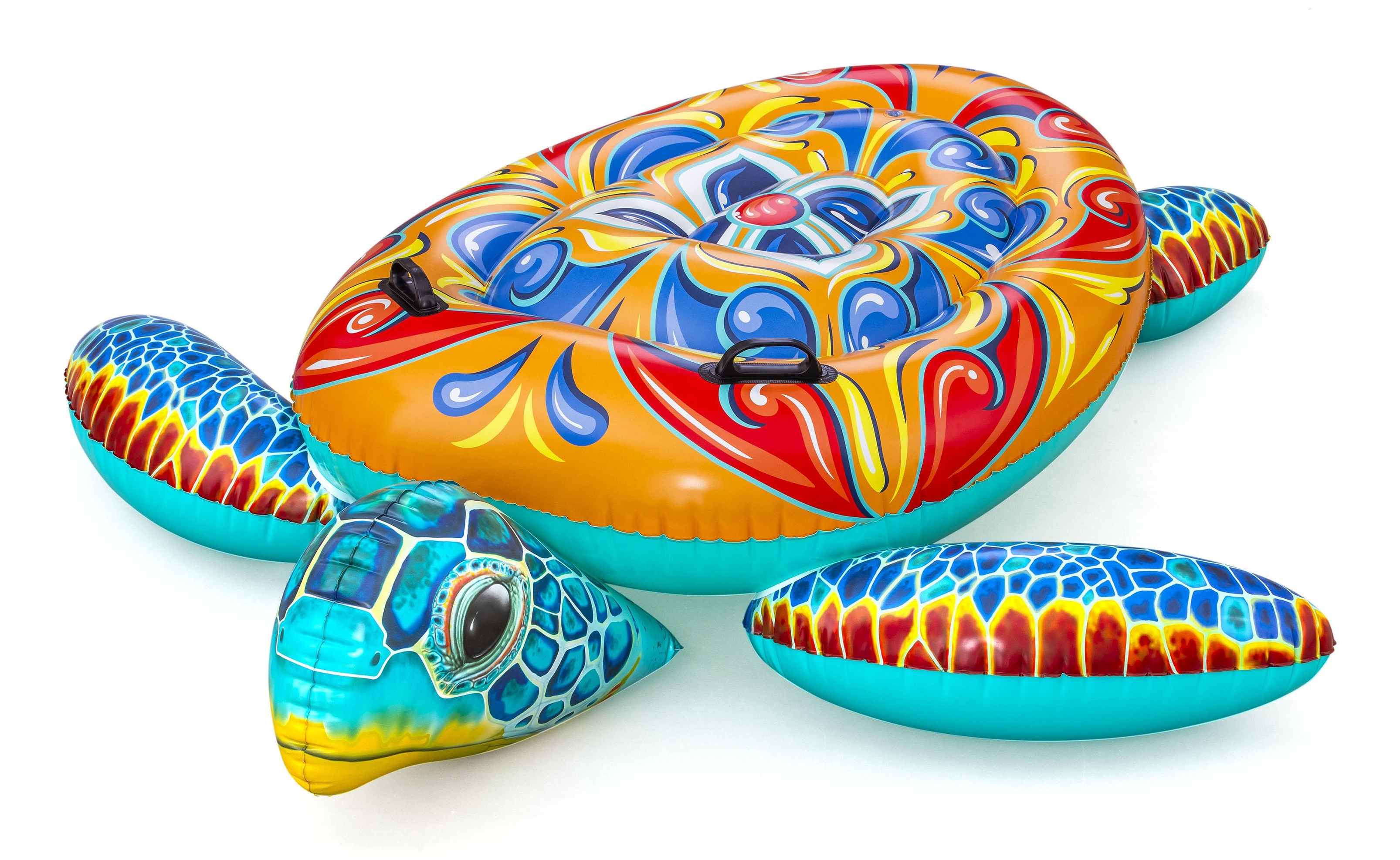 طوافة سباحة Bestway Mediterranean Turtle Ride-On، 1.83 متر × 1.73 متر