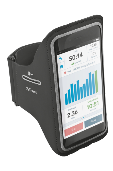 Trust 20885 mobile phone case Armband case Black – image 1