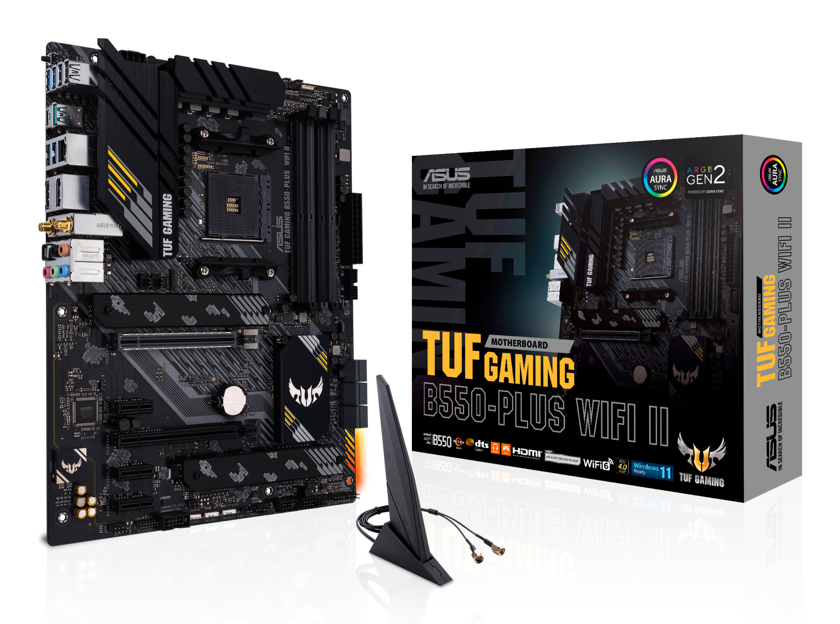 Tarjeta Madre ASUS TUF GAMING B550-PLUS WIFI II - Socket AM4 - 4xDDR4 - 2133/3200/4866(OC) MHz - HDMI - DisplayPort - USB 2.0/3.2 - ATX - TUF GAMING B550-PLUS WIFI II