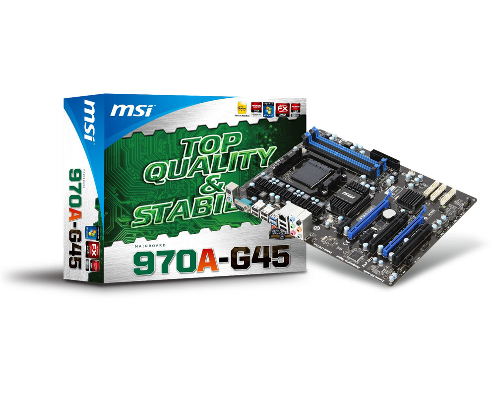 MSI 970A-G45 AMD 970 Socket AM3 ATX