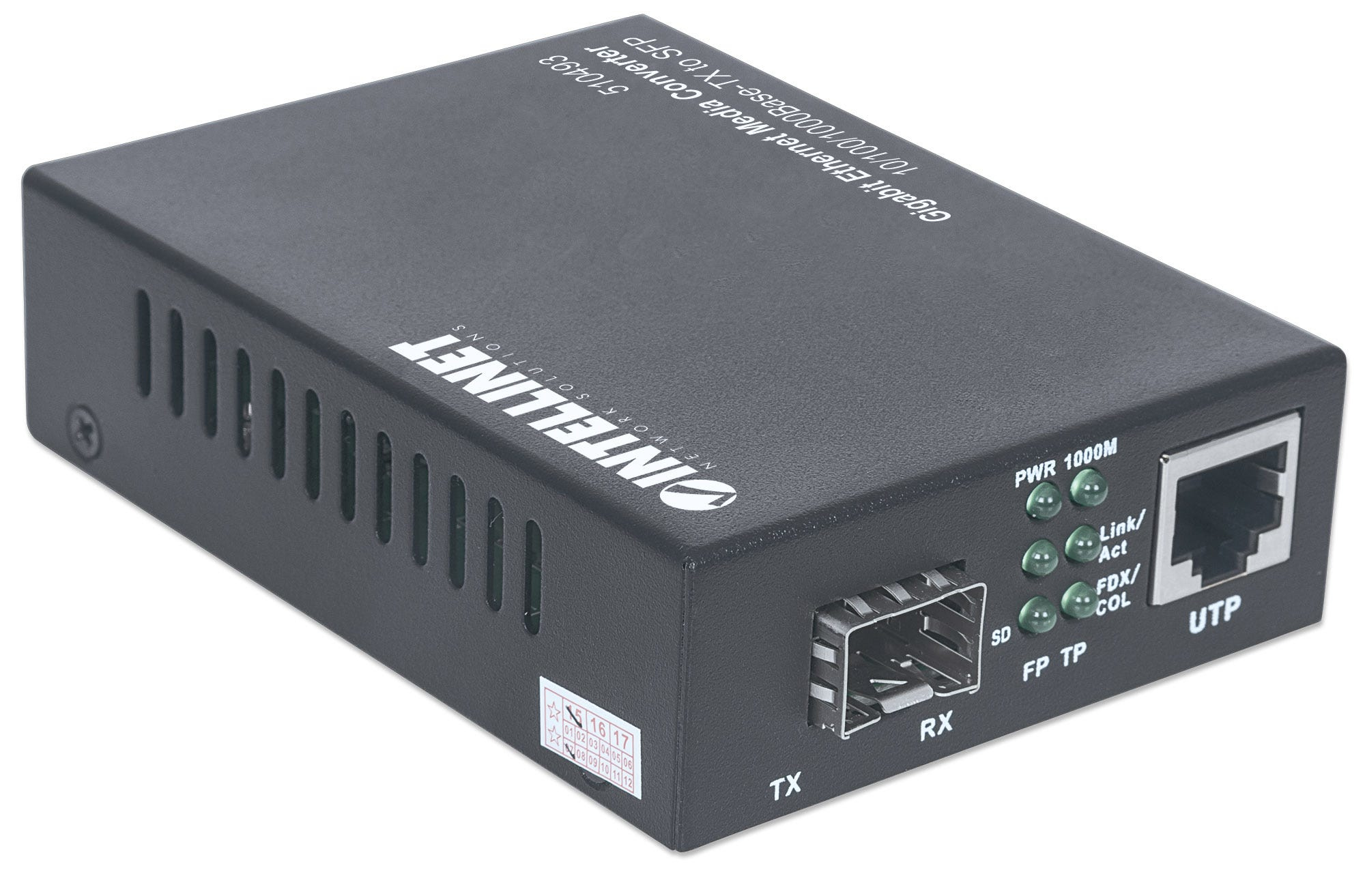 Intellinet Gigabit Ethernet to SFP Media Converter, 10/100/1000Base-Tx to SFP slot, empty – image 2