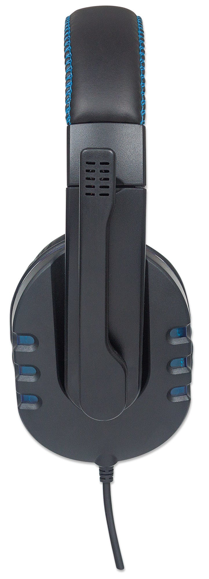 Manhattan USB-A Gaming Headset with LEDs. Retractable Built-in Microphone, Audio Control, Integrated 1.8m cable, Black and Blue, Three Year Warranty – image 5