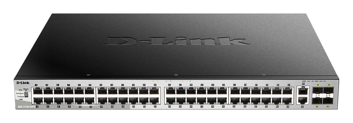D-Link DGS-3130-54PS/E network switch Managed L3 Gigabit Ethernet (10/100/1000) Power over Ethernet (PoE) Grey – image 1