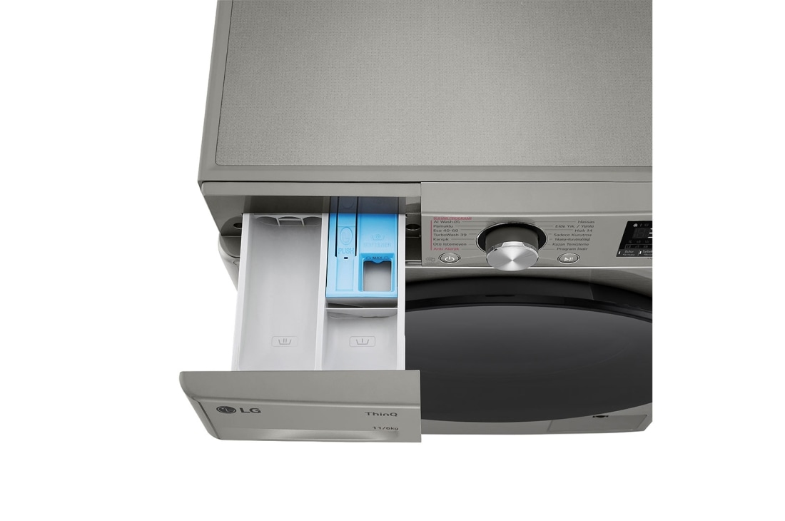 LG F4Y7ERPYP.APTPLTK washer dryer Freestanding Front-load Grey – image 4