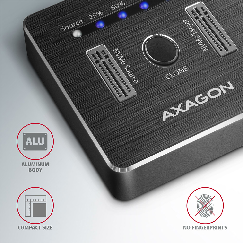 Axagon ADSA-M2C SuperSpeed USB-C 10Gbps dual M.2 NVMe dock – image 4