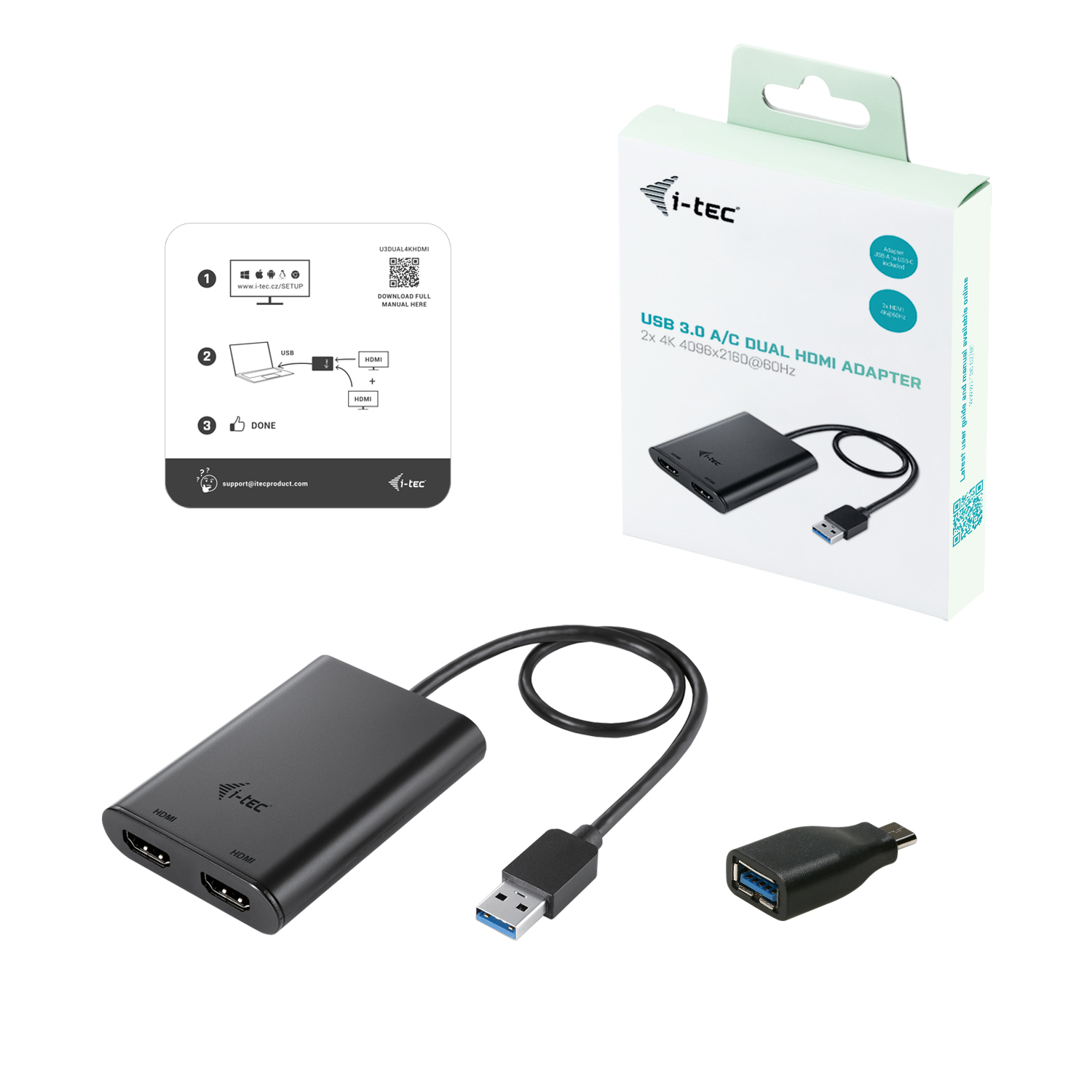 i-tec USB 3.0 / USB-C Dual 4K HDMI Video Adapter – image 5