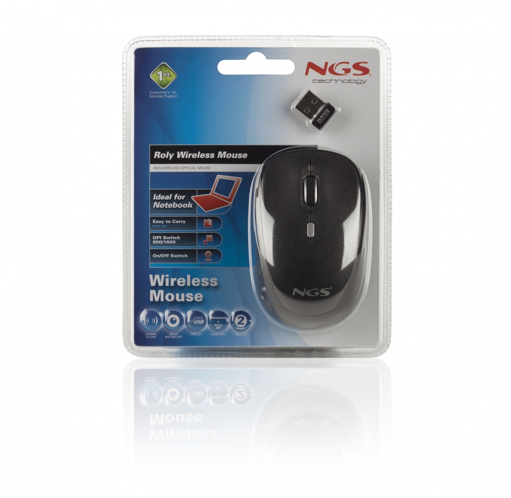 NGS Roly mouse Office Ambidextrous RF Wireless Optical 1600 DPI – image 9