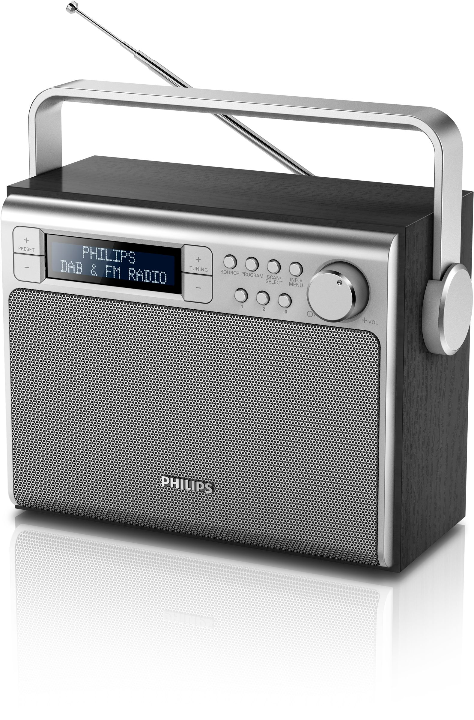 Philips AE5020B/12 radio Portable Digital Black, Silver