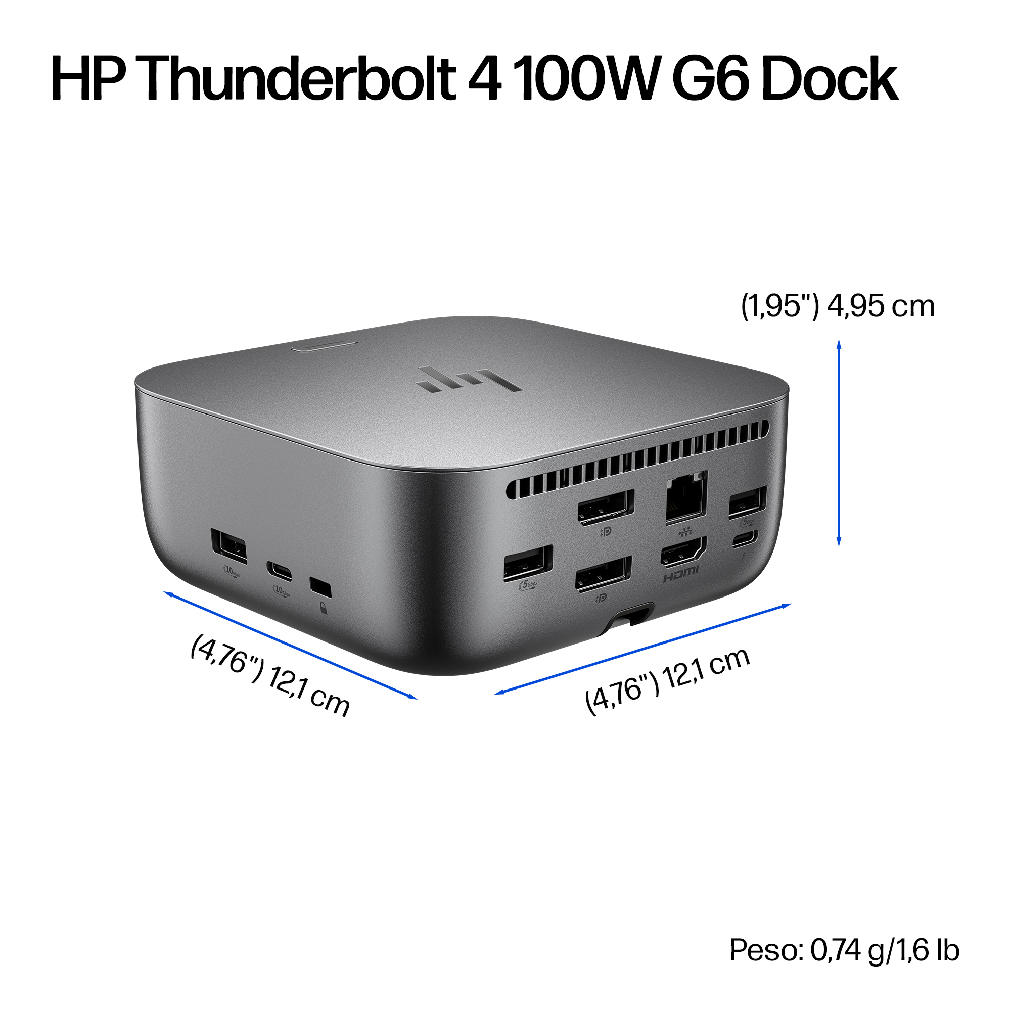 HP Thunderbolt Dock G6 - docking station - Thunderbolt 4 - 100W - 2 x DP, HDMI - 1GbE, 2.5GbE - Miniatura 6