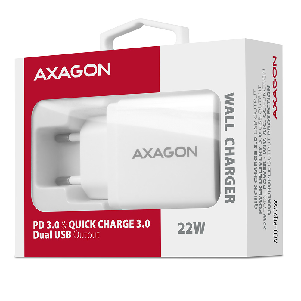 Axagon ACU-PQ22W mobile device charger Smartphone White AC Fast charging Indoor – image 9