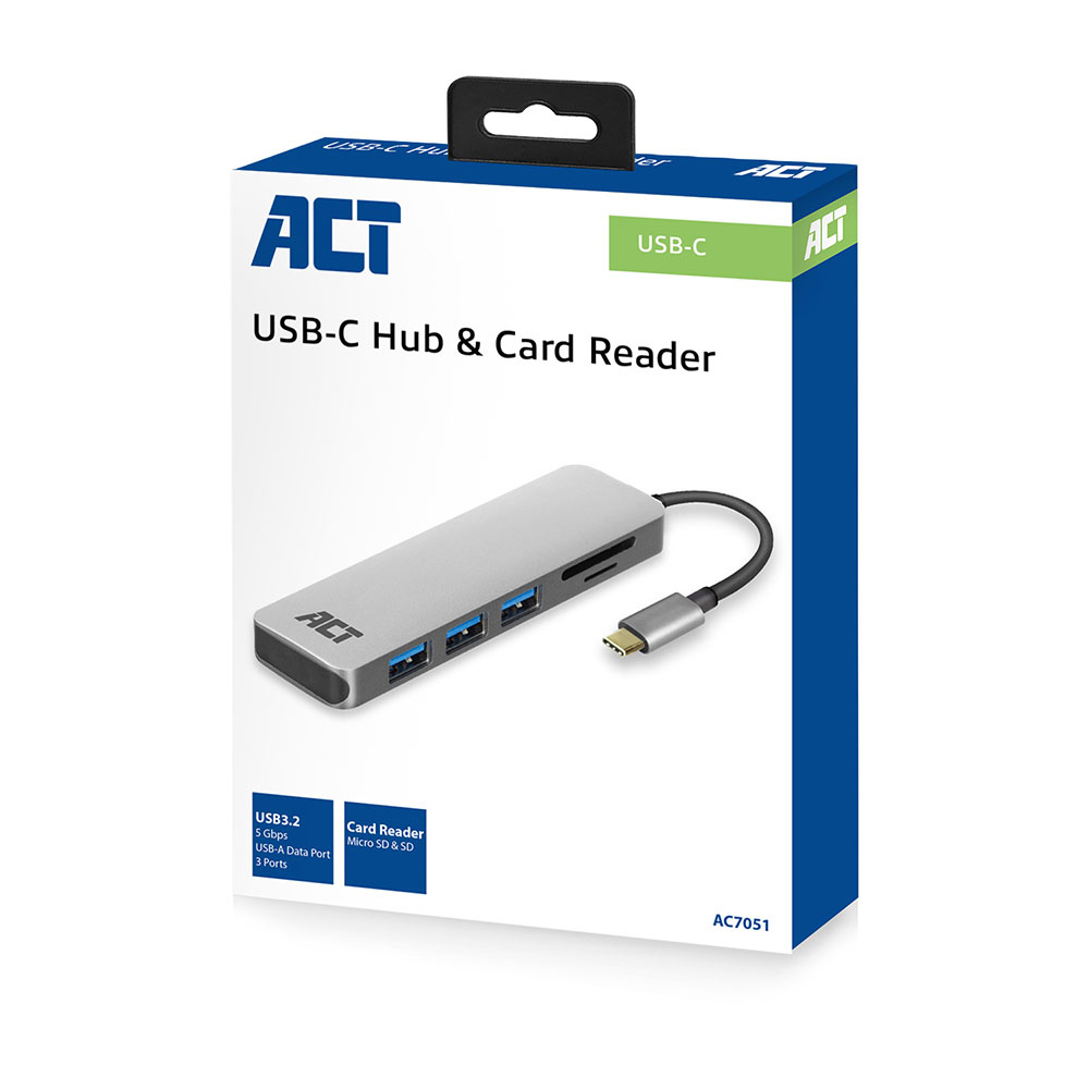 ACT AC7051 USB-C Hub 3 port and cardreader – image 4