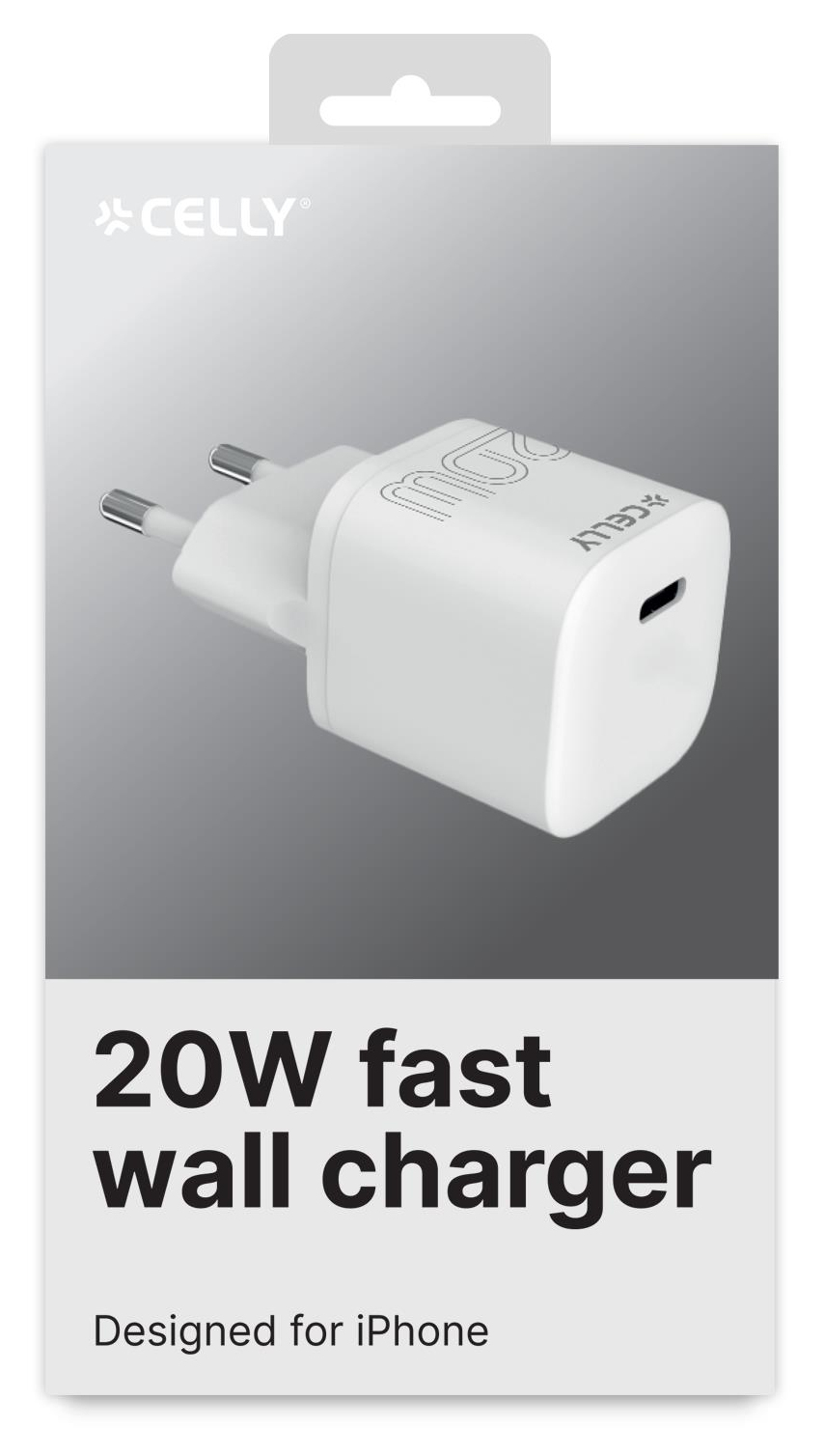 Celly UCTC1USBC20WWH mobile device charger Universal White AC Indoor – image 2