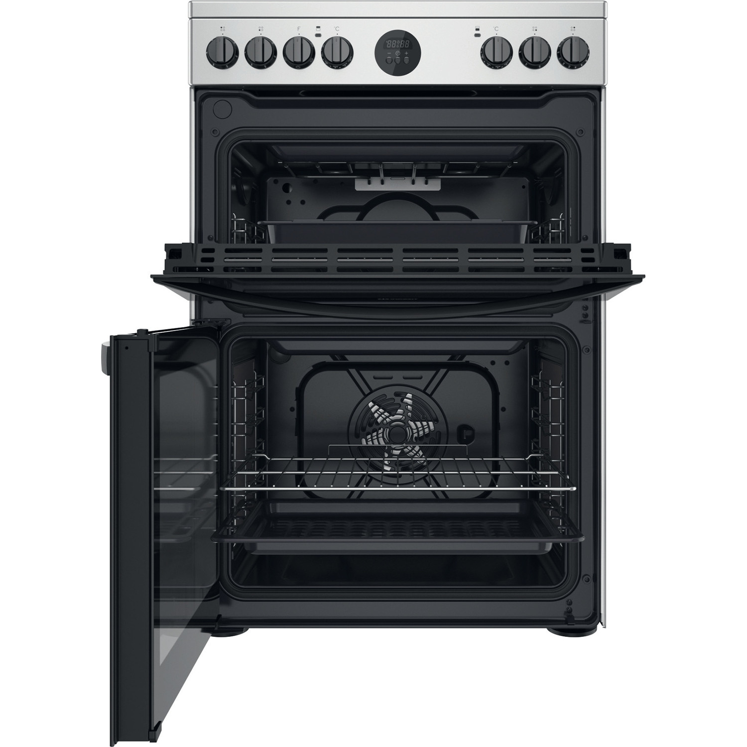 Indesit ID67V9HCX/UK cooker Freestanding cooker Electric Ceramic hob Silver – image 3