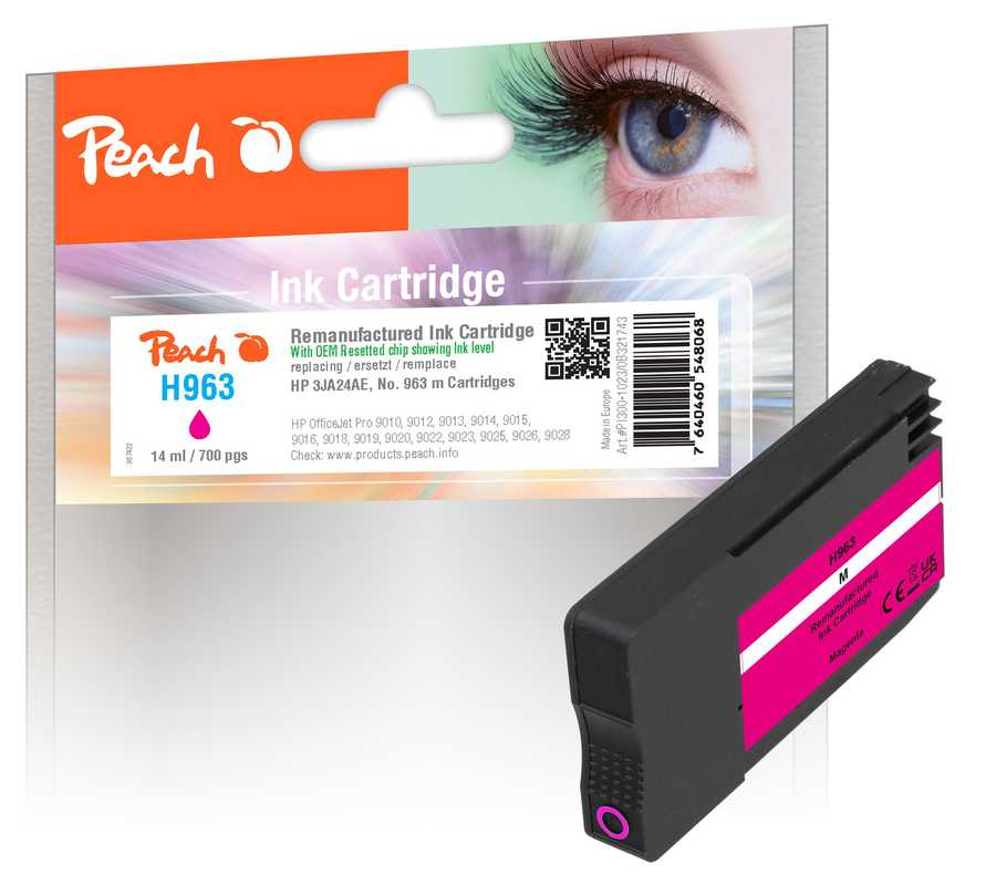 Peach Patrone HP Nr.963 3JA24AE magenta OEM reset ink level remanufactured Patronen HP