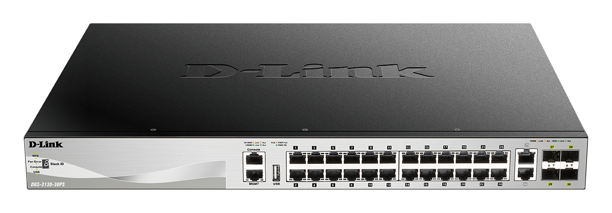 D-Link DGS-3130-30PS/E network switch Managed L3 Gigabit Ethernet (10/100/1000) Power over Ethernet (PoE) Grey – image 2