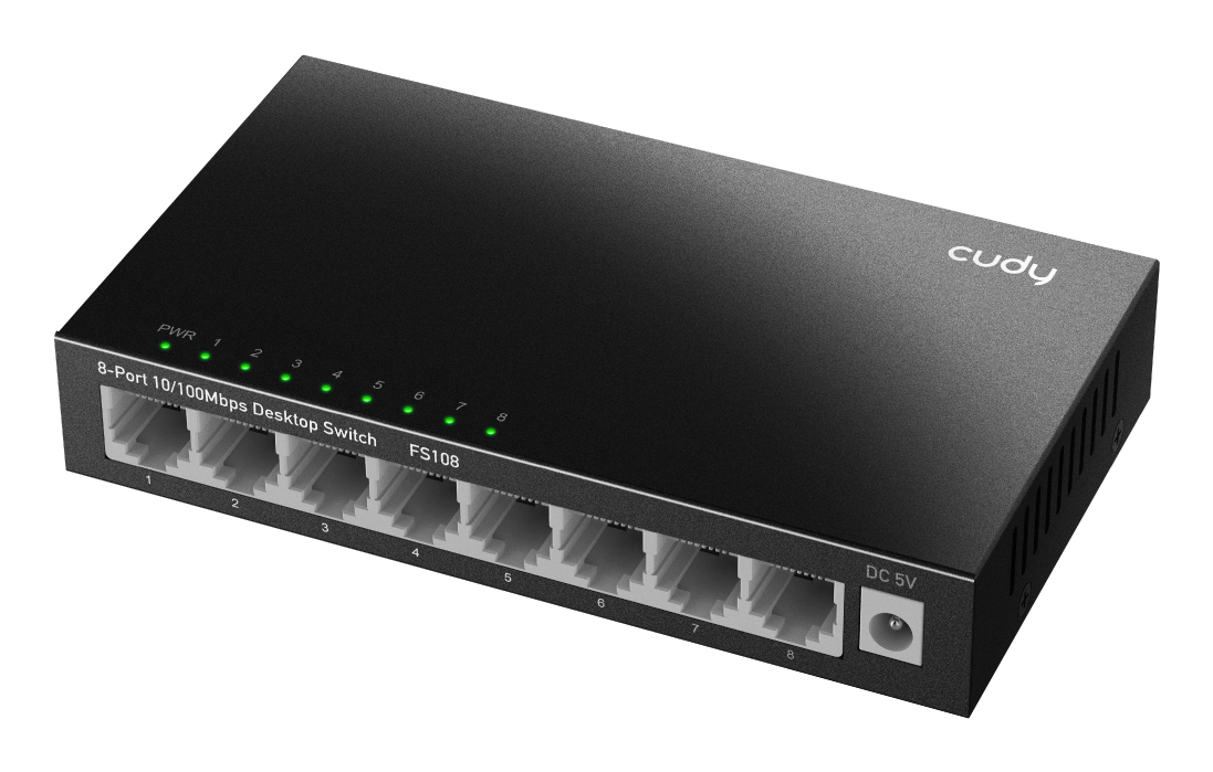 Cudy FS108 network switch Unmanaged Fast Ethernet (10/100) Black – image 2