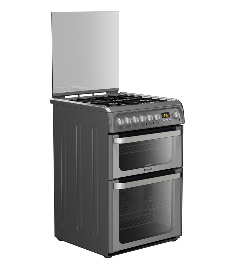 Hotpoint HUD61GS cooker Freestanding cooker Electric Gas Graphite