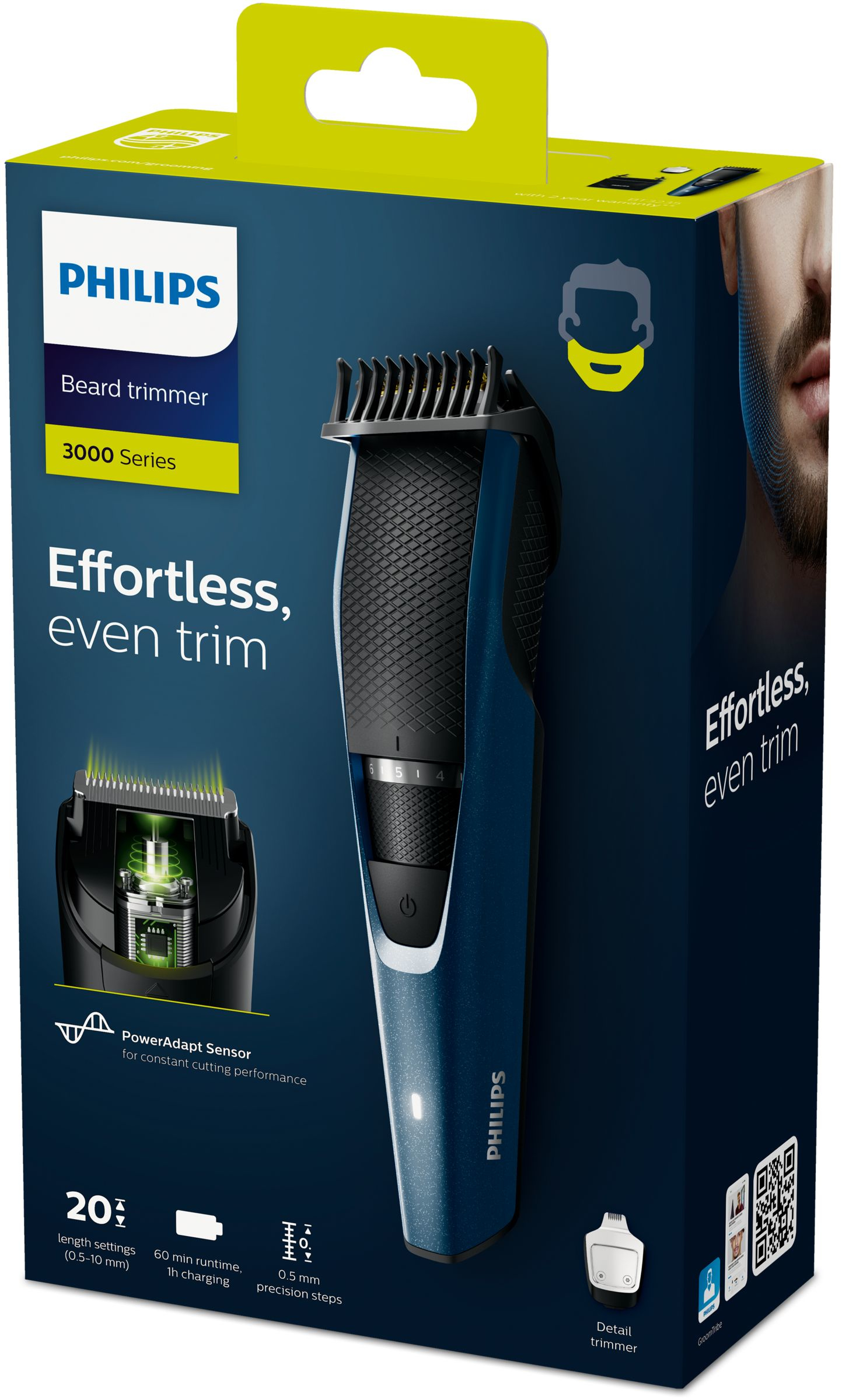 Philips BEARDTRIMMER Series 3000 BT3235/15 beard trimmer AC/Battery 20 – image 2