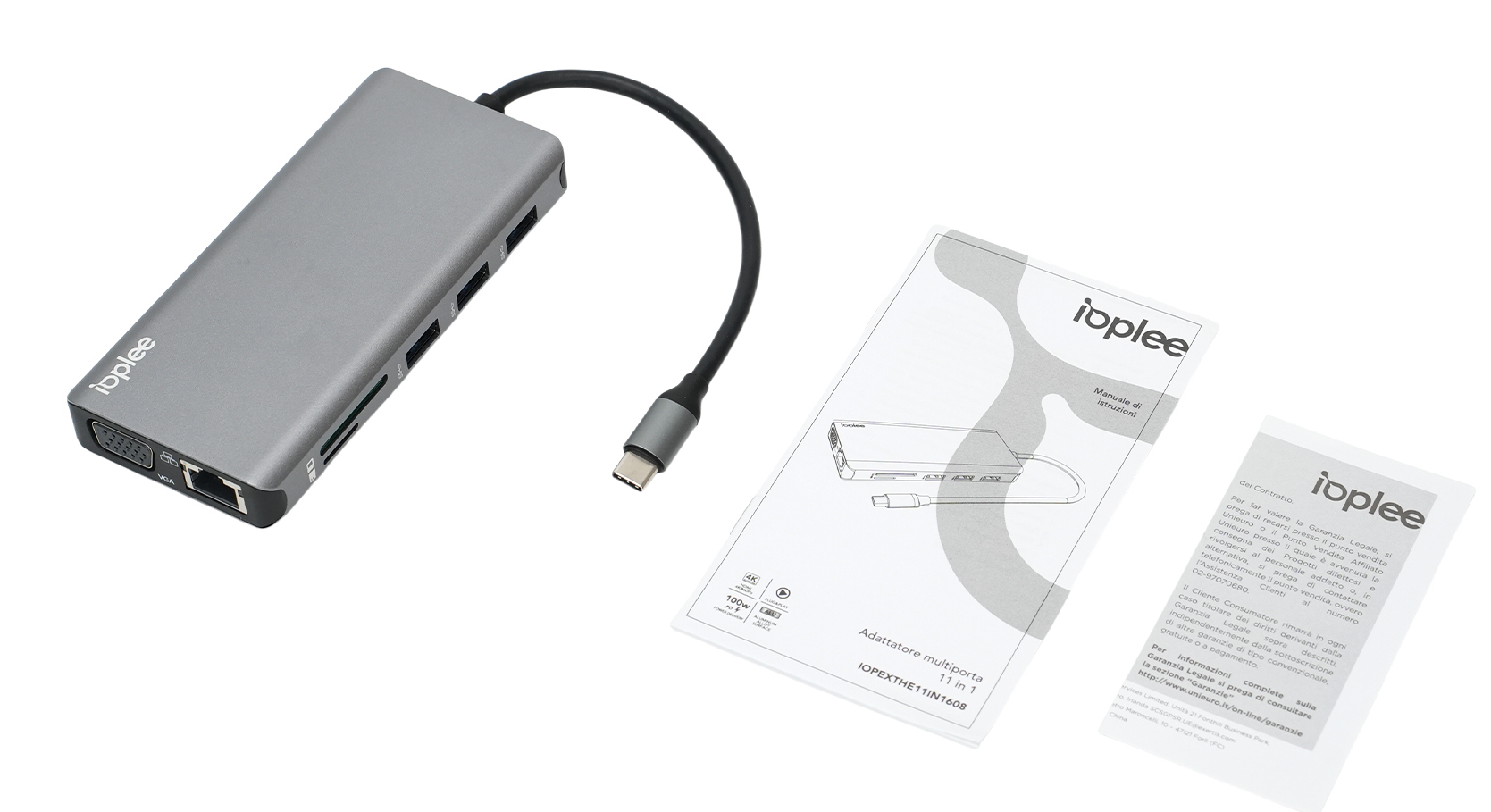 IOPLEE IOPEXTHE11IN1608 interface hub USB Type-C 5000 Mbit/s Grey – image 5