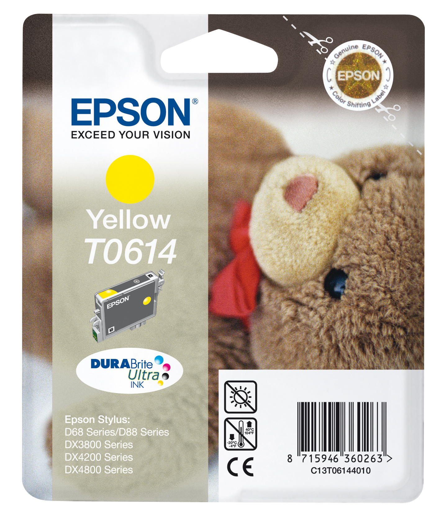 Epson Teddybear Singlepack Yellow T0614 DURABrite Ultra Ink – image 1