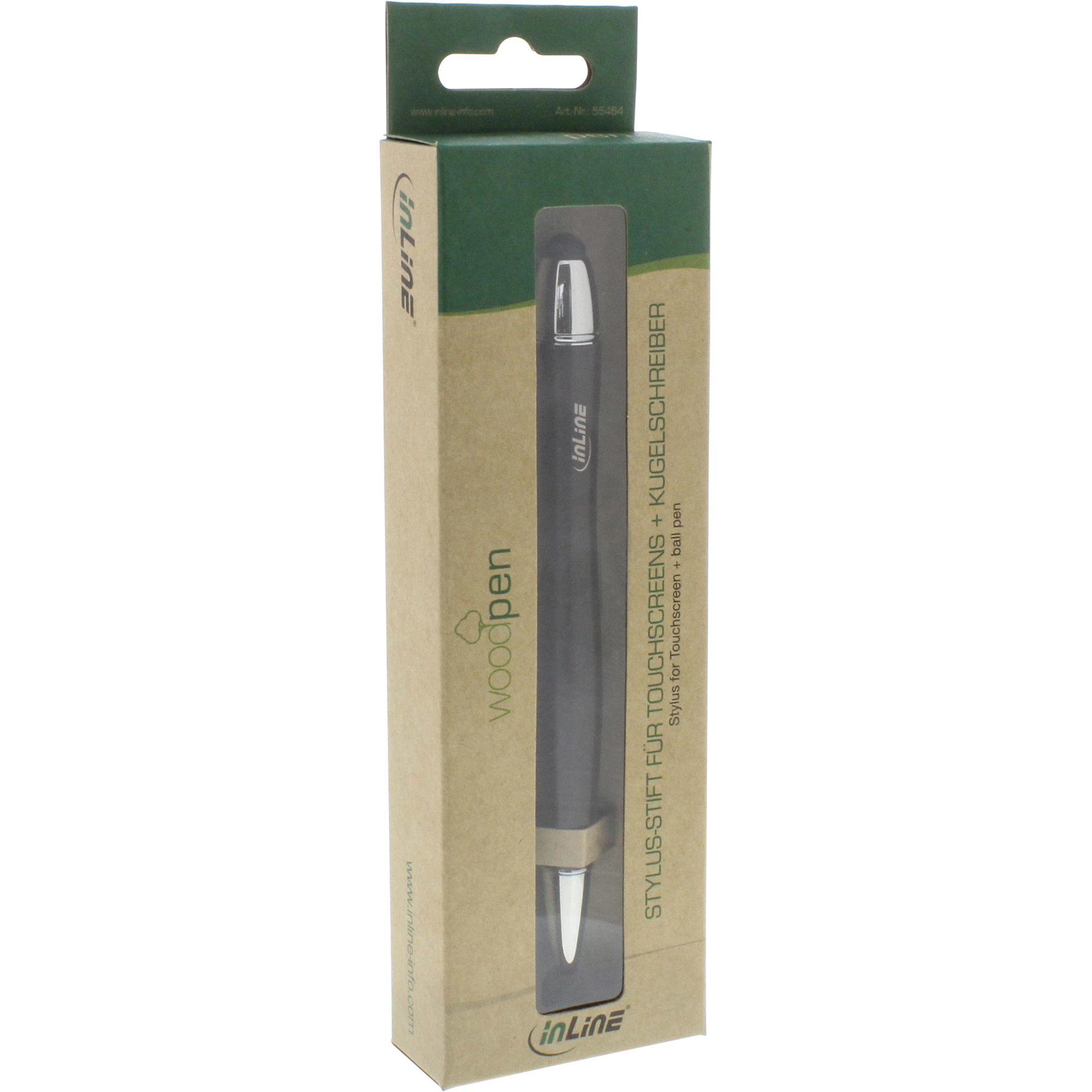 InLine woodpen (no logo), Touchpad stylus + ball pen, walnut/metal – image 3