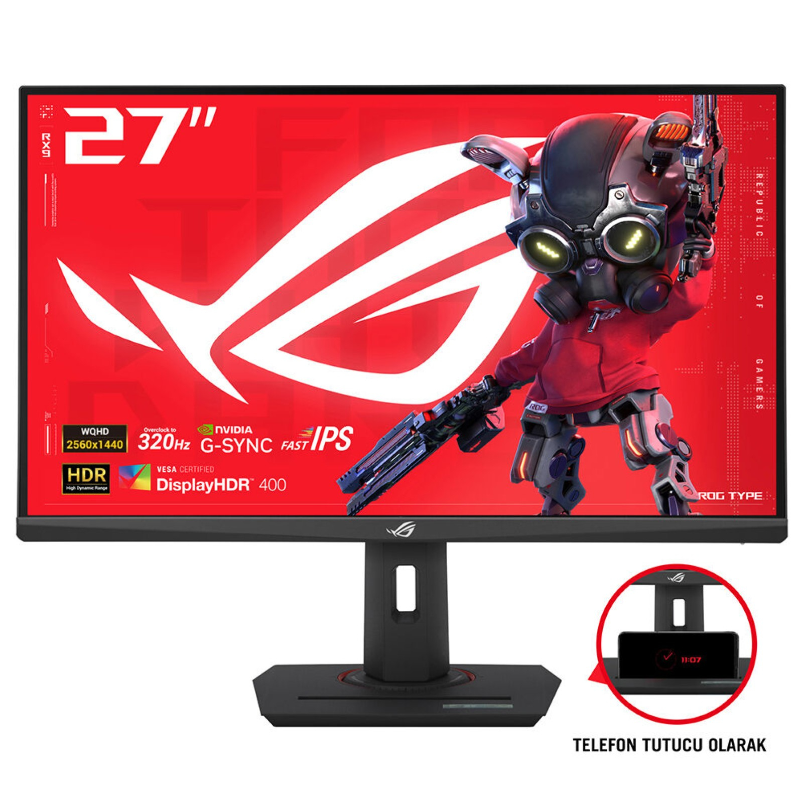 MON ASUS 27" ROG XG27ACMS QHD 320Hz Fast IPS fekete monitor