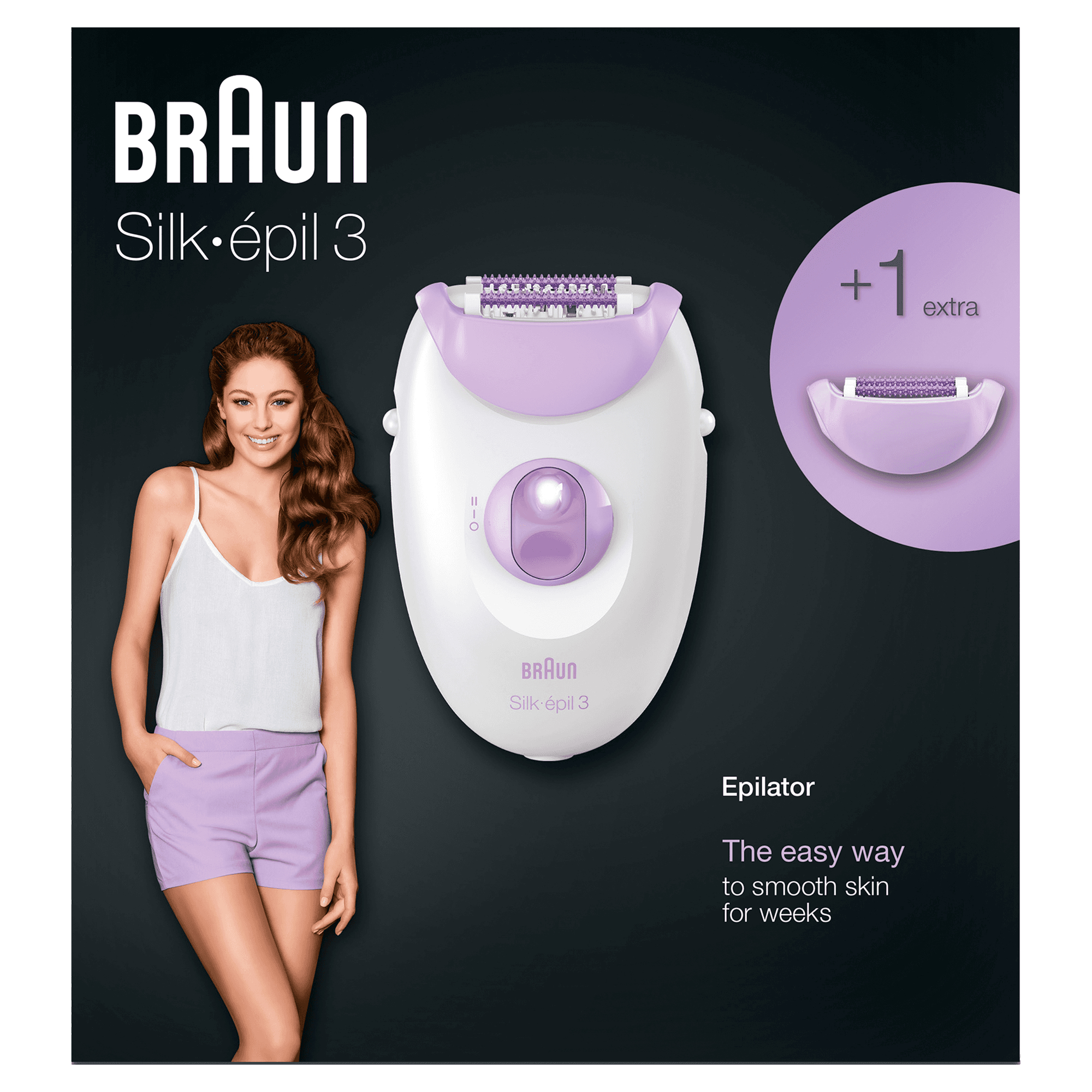 Braun Silk-épil 3 81646957 epilator 20 tweezers White, Purple – image 2