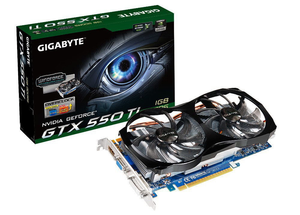 GIGABYTE GV-N550WF2-1GI graphics card NVIDIA GeForce GTX 550 Ti
