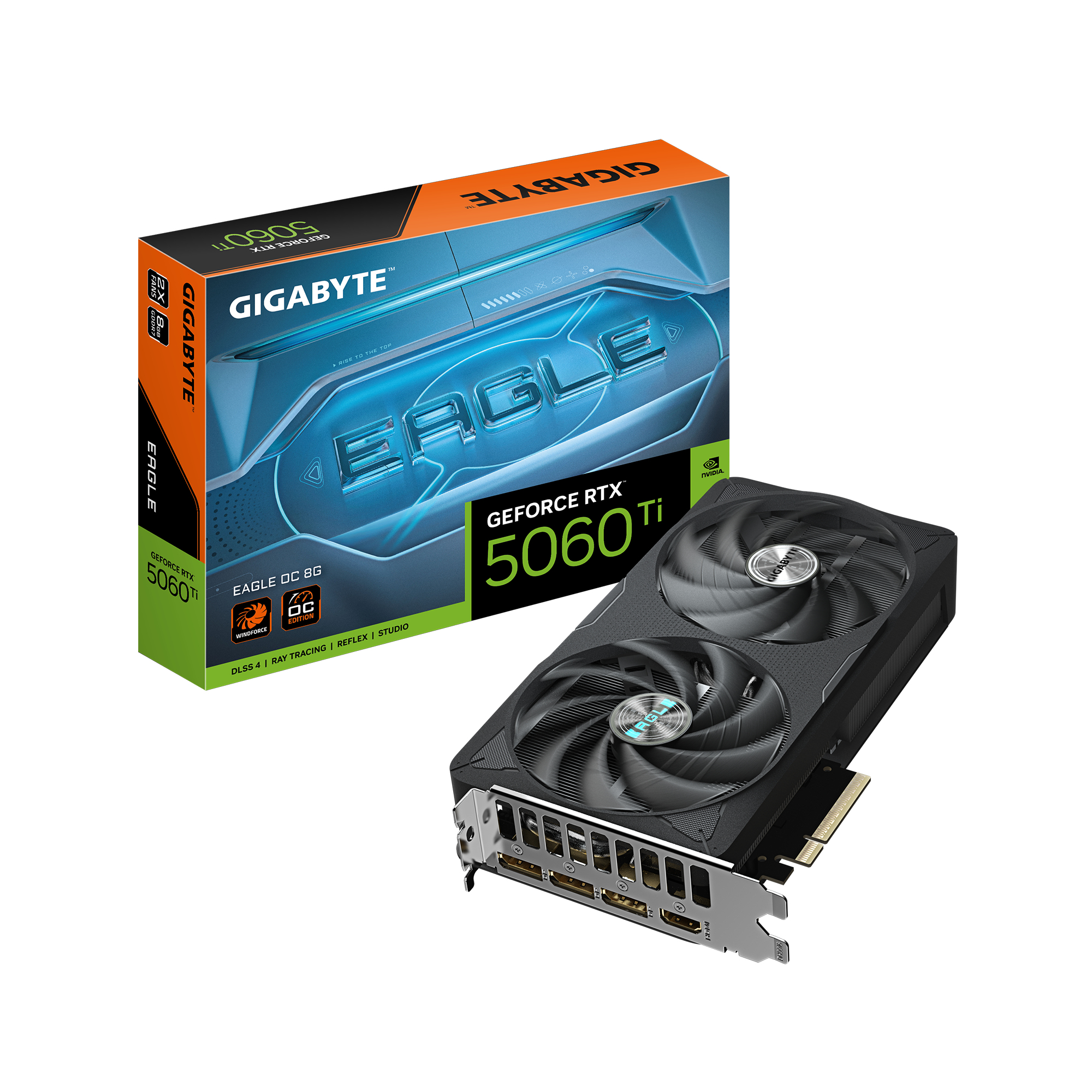 GIGABYTE GeForce RTX 5060 Ti EAGLE OC 8G Scheda Grafica – 8 GB GDDR7, 128 bit, PCI-E 5.0, 2617 MHz Frequenza del core, 3 x Di