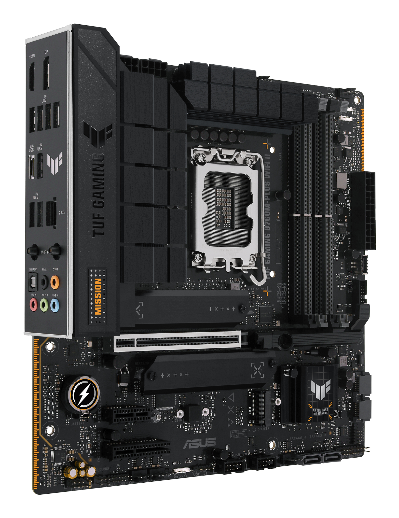 Tarjeta Madre ASUS TUF GAMING B760M-PLUS WIFI II - Socket 1700 - 4xDDR5 - 4800/6400(OC)/7800+(OC) MHz - HDMI - DisplayPort - Micro ATX - TUF GAMING B760M-PLUS WIFI II Tarjeta Madre ASUS TUF GAMING B760M-PLUS WIFI II - Socket 1700 - 4xDDR5 - 4800/6400(OC)/7800+(OC) MHz - HDMI - DisplayPort - Micro ATX - TUF GAMING B760M-PLUS WIFI II