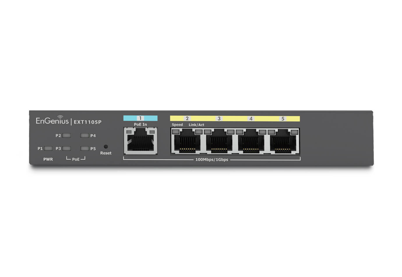 EnGenius Managed Switch extender, smart , 5-port GbE , af/at/bt, PoE power depends on PD port power – image 2