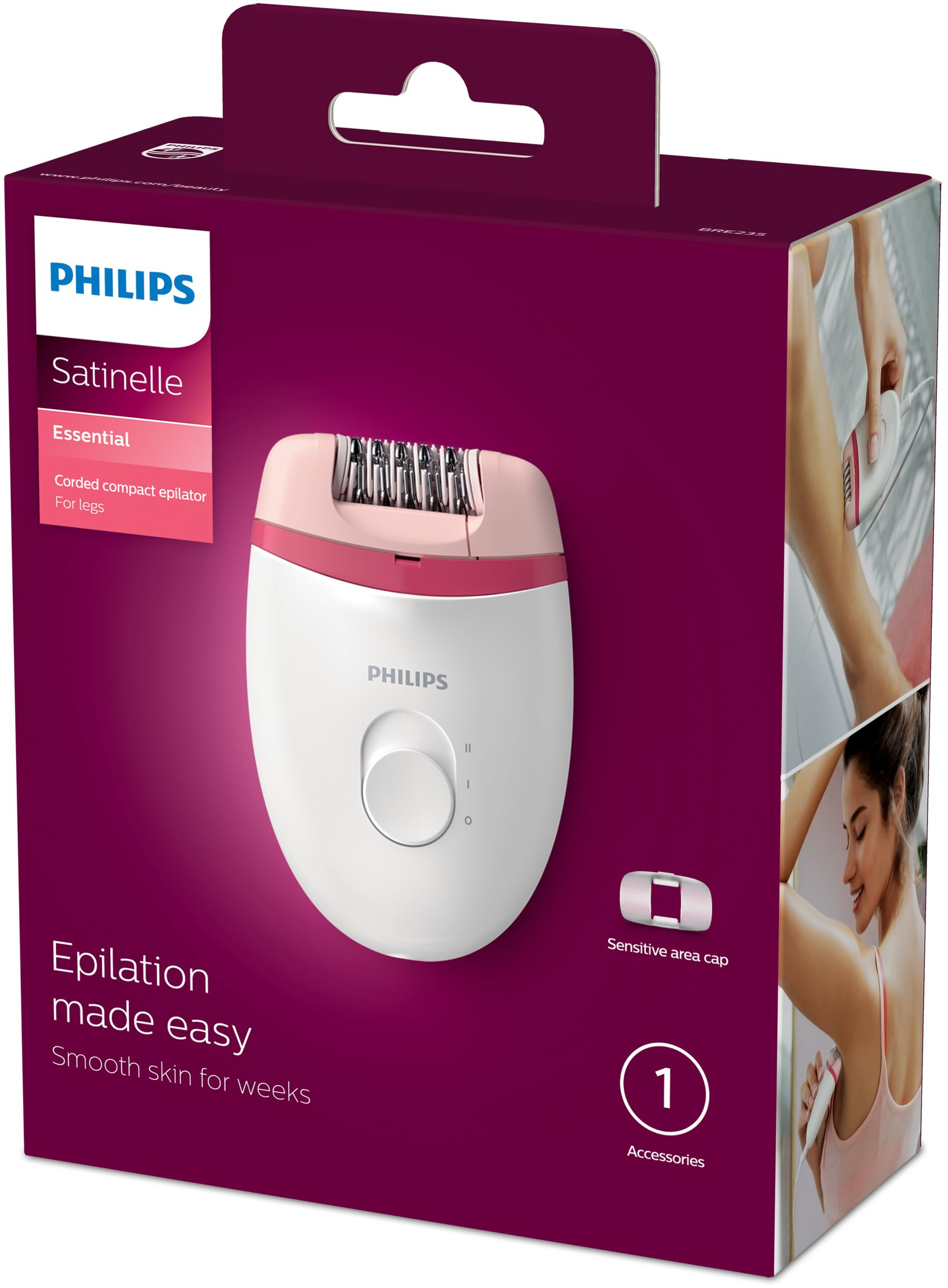 Philips Satinelle Essential BRE235/00 Corded compact epilator – image 4