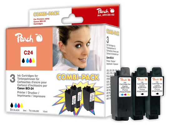Peach 312600 ink cartridge 2 pc(s) Black, Cyan, Magenta, Yellow