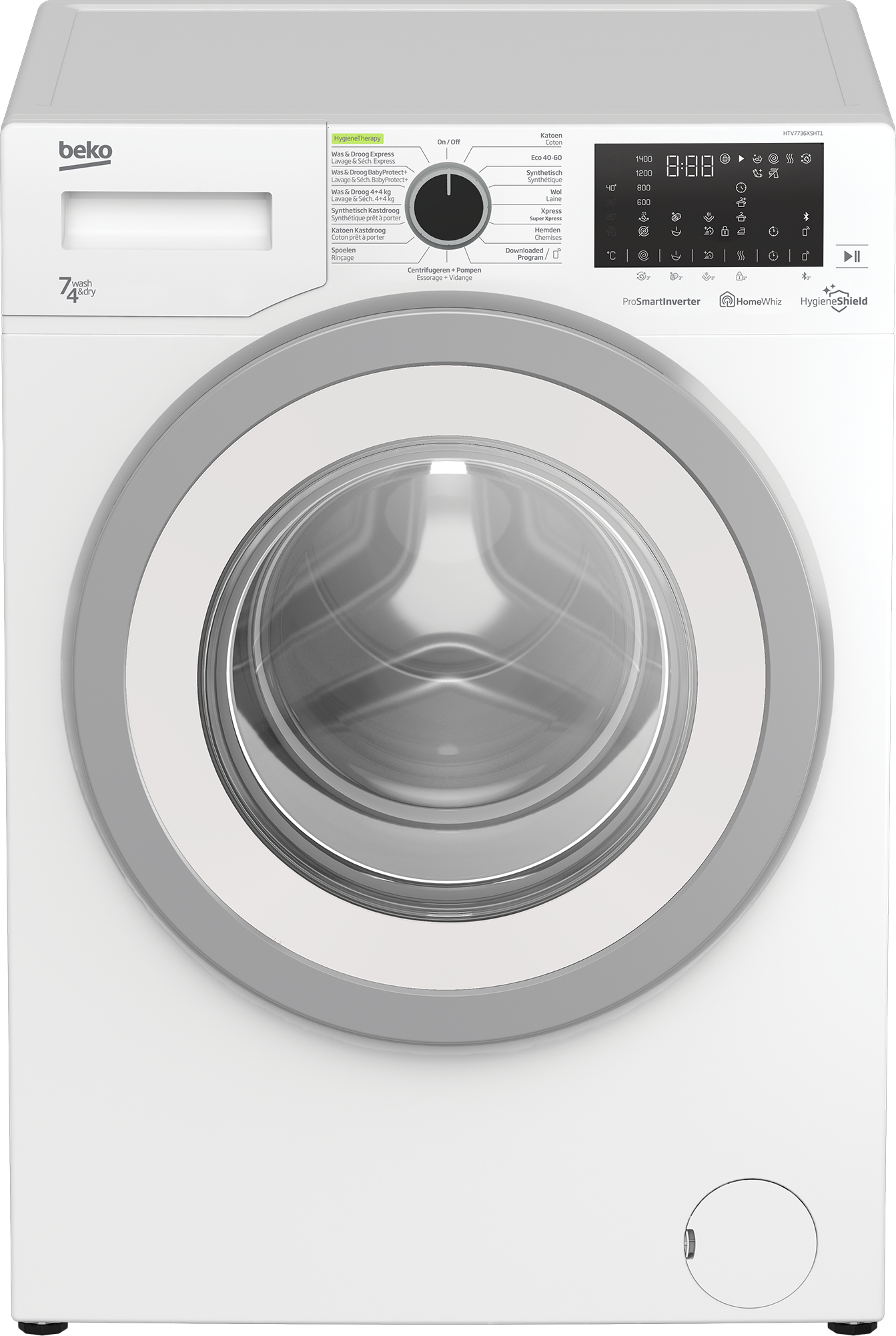 Beko HTV7736XSHT1 washer dryer Freestanding Front-load White