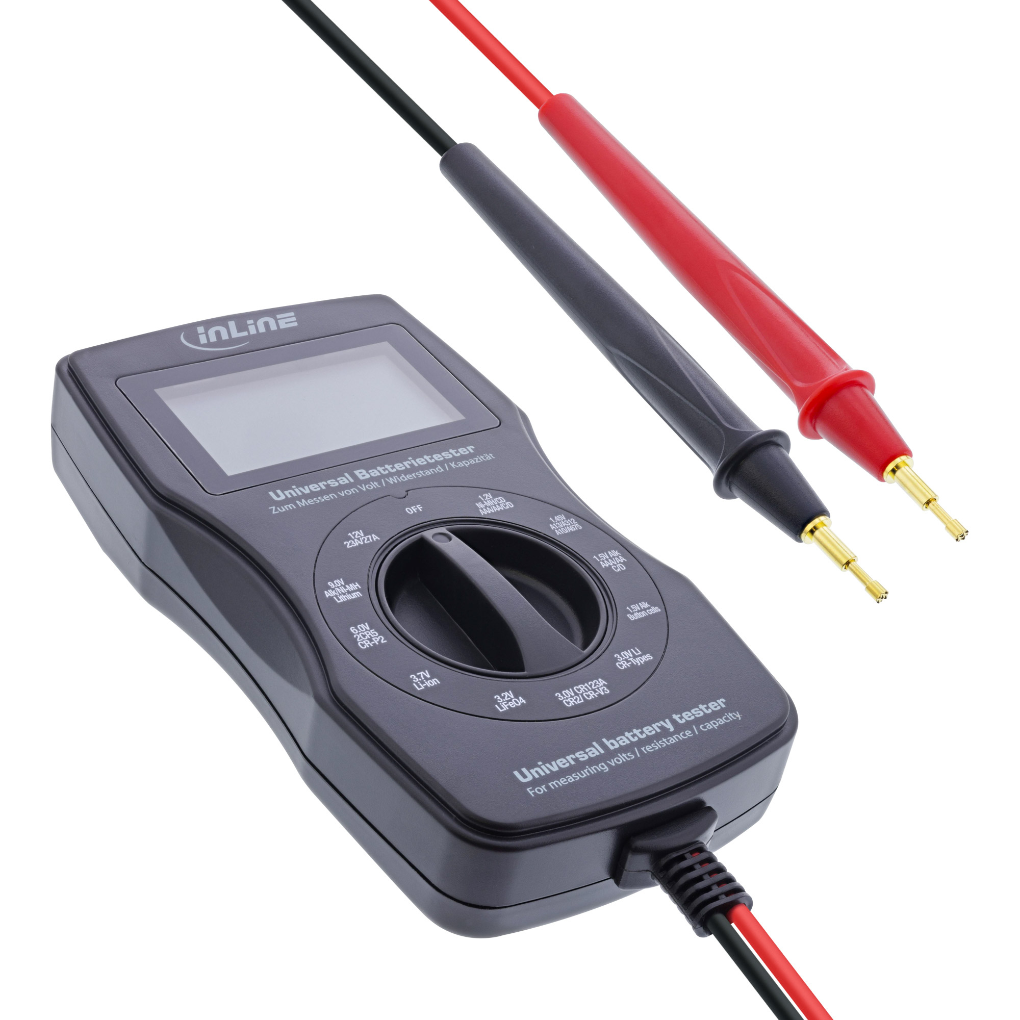 InLine Çok Fonksiyonlu Pil Test Cihazı LCD Ekranlı