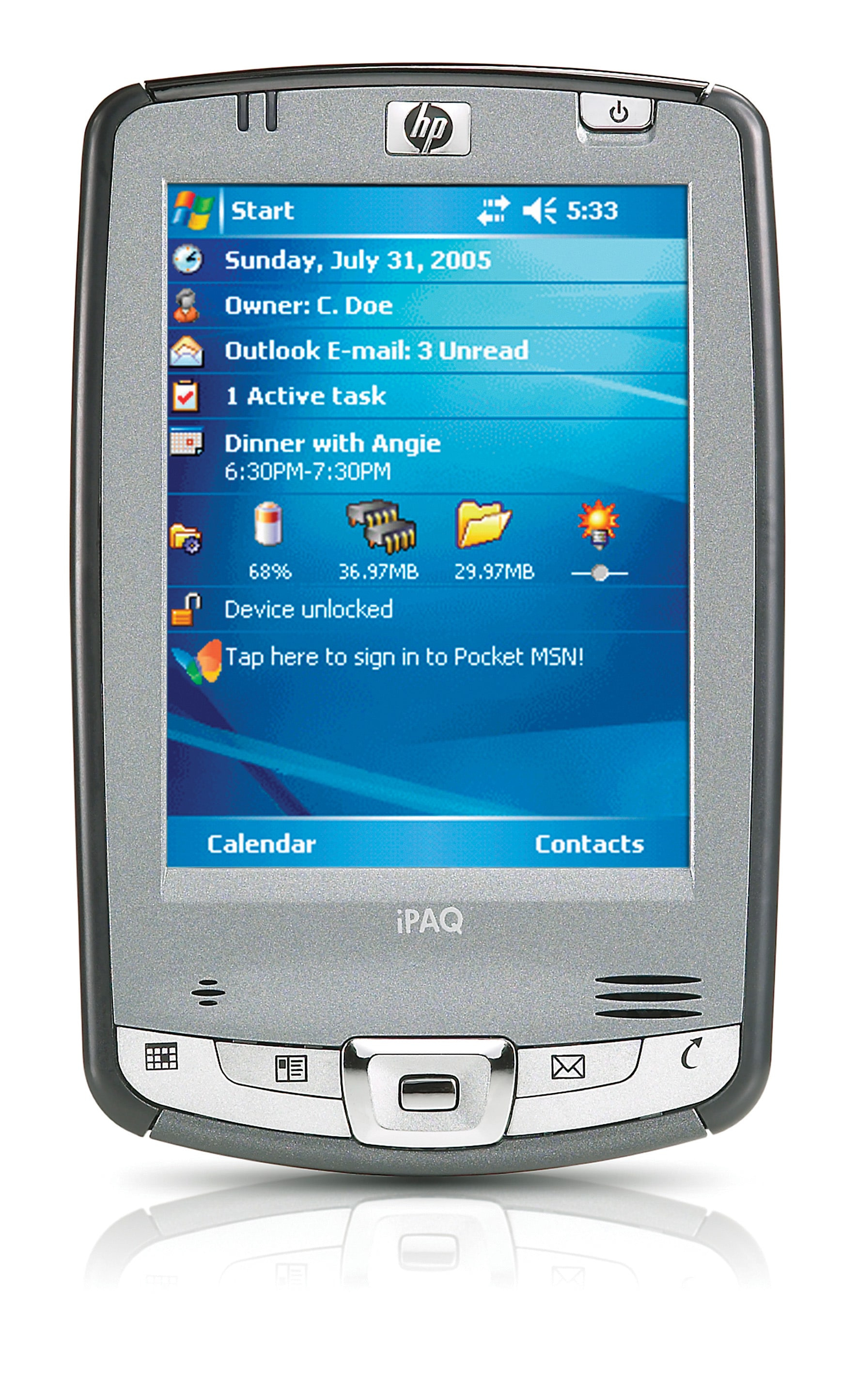 HP iPAQ hx2490 Pocket PC Intel 520MHz 64 M 3.5" QVGA TFT 240x320 W Mobile™ 5.0 Premium Edition