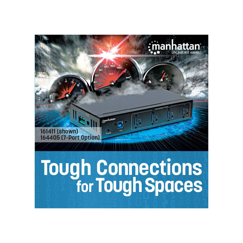 Manhattan USB-A 4-Port Hub Industrial, 4x USB-A Ports, 5 Gbps (USB 3.2 Gen1 aka USB 3.0), 20 kV ESD Protection, A/C, Bus and Terminal-Block Power Options, DIN R – image 7